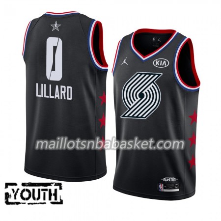 Maillot Enfant Portland Trail Blazers Damian Lillard 0 2019 All-Star Jordan Brand Noir Swingman